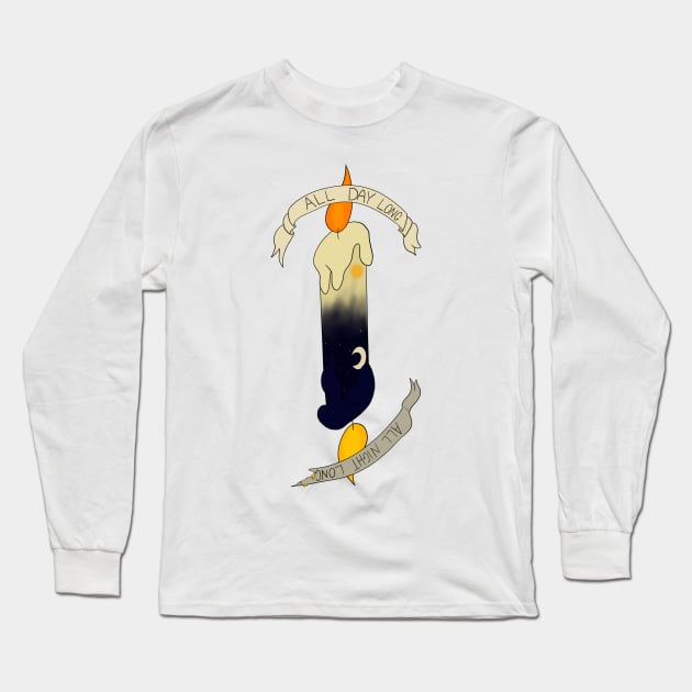 Burning Candles From Both Sides Long Sleeve T-Shirt by SnowJade